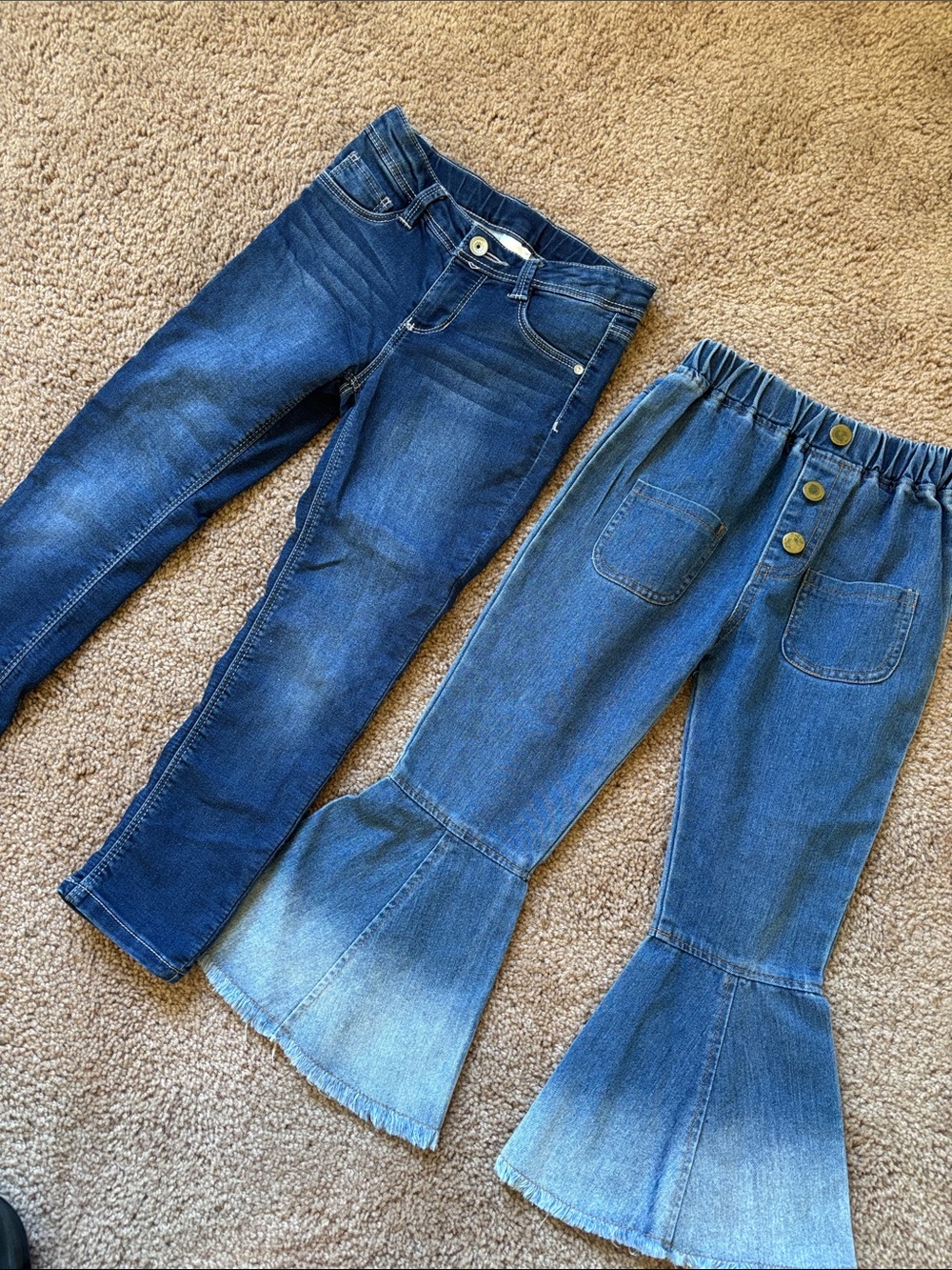Girls' Denim Bell Flare Jeans - Blue